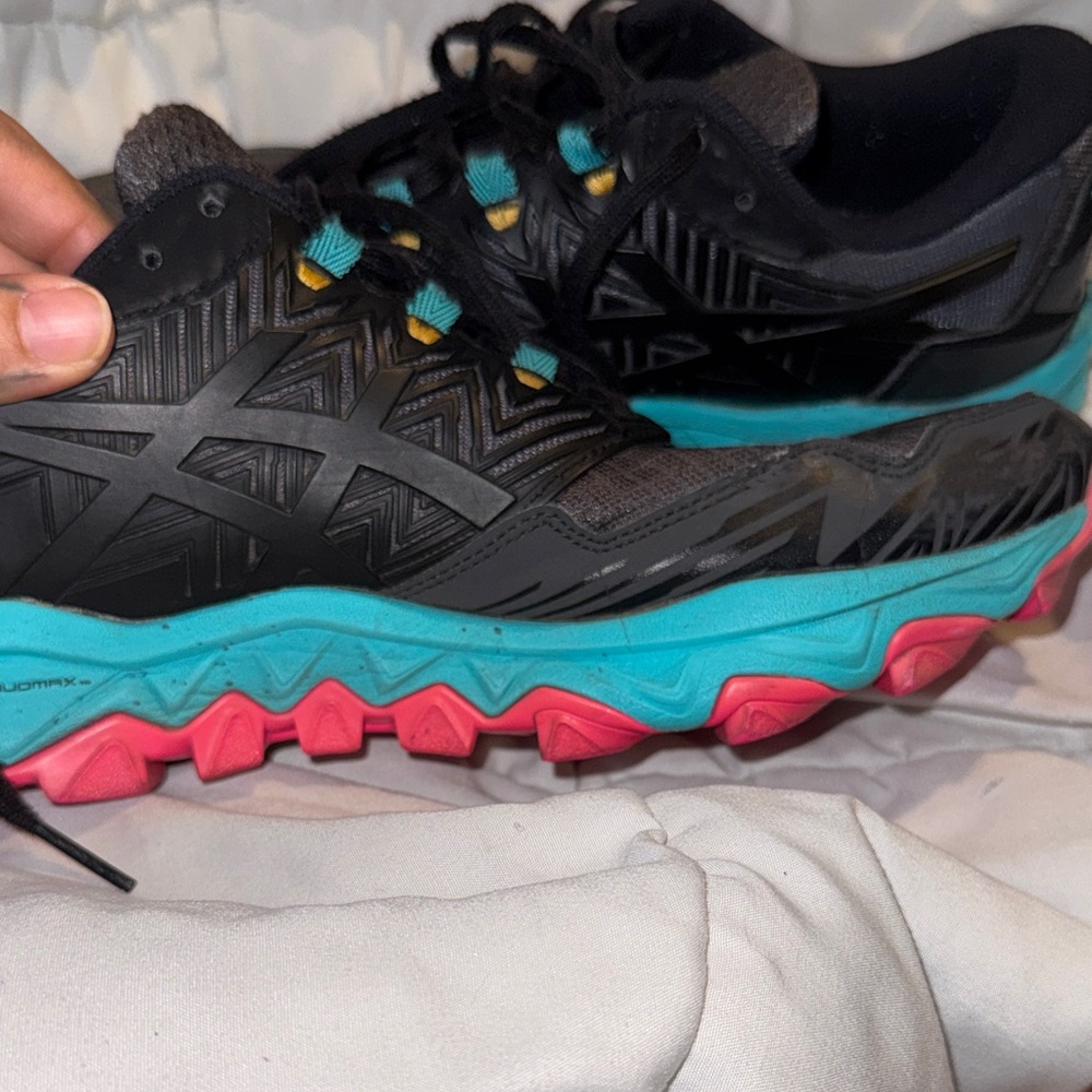 ASICS GEL-FujiTrabuco 8 trail running shoes in the Black Multi colorway Sz.9.5 W - Picture 11 of 16